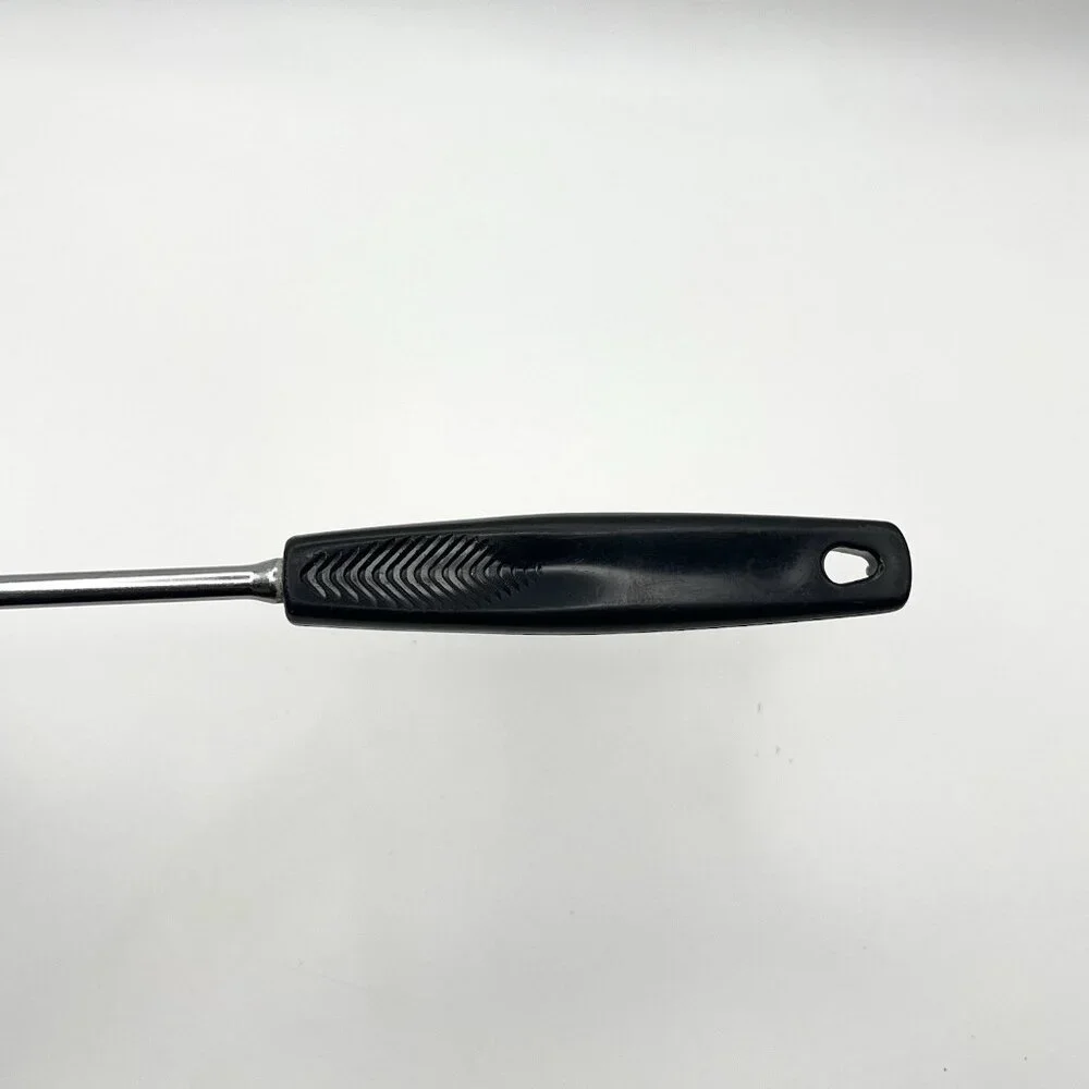Vintage Foley Stainless Steel Slotted Serving Spoon Black Handle Mid Century